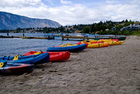Lake Chelan. Kayaks on the shore.