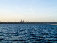 View of downtown Seattle and I-90 bridge from Seward Park
